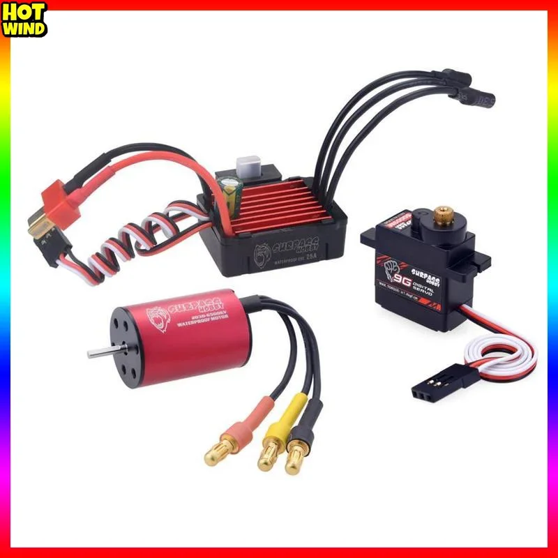 

2030 6500kv 2s Brushless Motor 25a Electric Control Esc And S0009m 9g Servo Suitable For Gtr/drift Racing Rc Cars