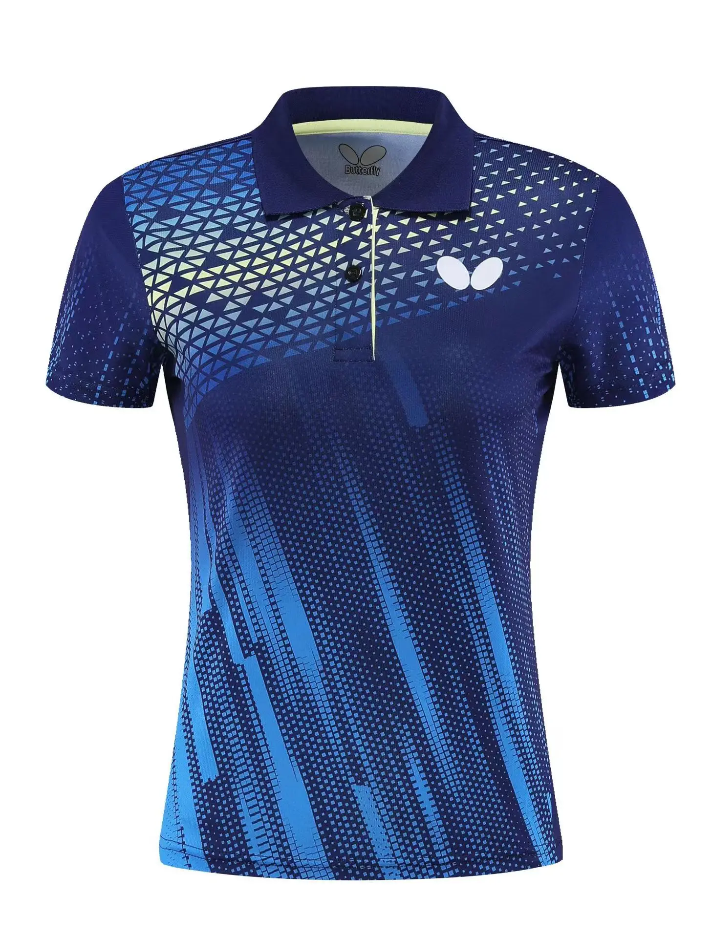 Camiseta de tenis de mesa de mariposa personalizada para hombres y mujeres, ropa de entrenamiento de bádminton, secado rápido, transpirable, cuello en V, Media manga