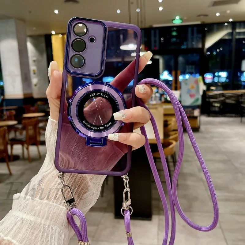 Shockproof Magnetic Wireless Stand Case with Strap and Lanyard Cover
