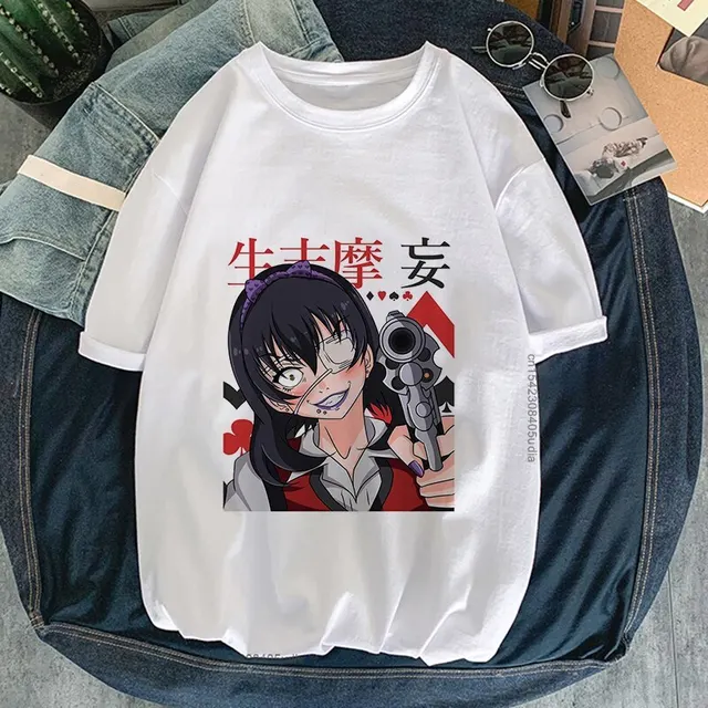 Short Sleeve Shirt Anime Print | Tee Shirt Gambling School | Anime T-shirts  Men - Anime - Aliexpress