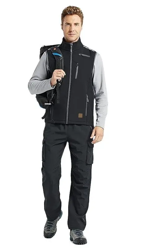 남성용 야외 하이킹 조끼 양털 Softshell 스포츠 겨울 열 따뜻한 조끼 방수 방풍 낚시 여행 골프 조끼