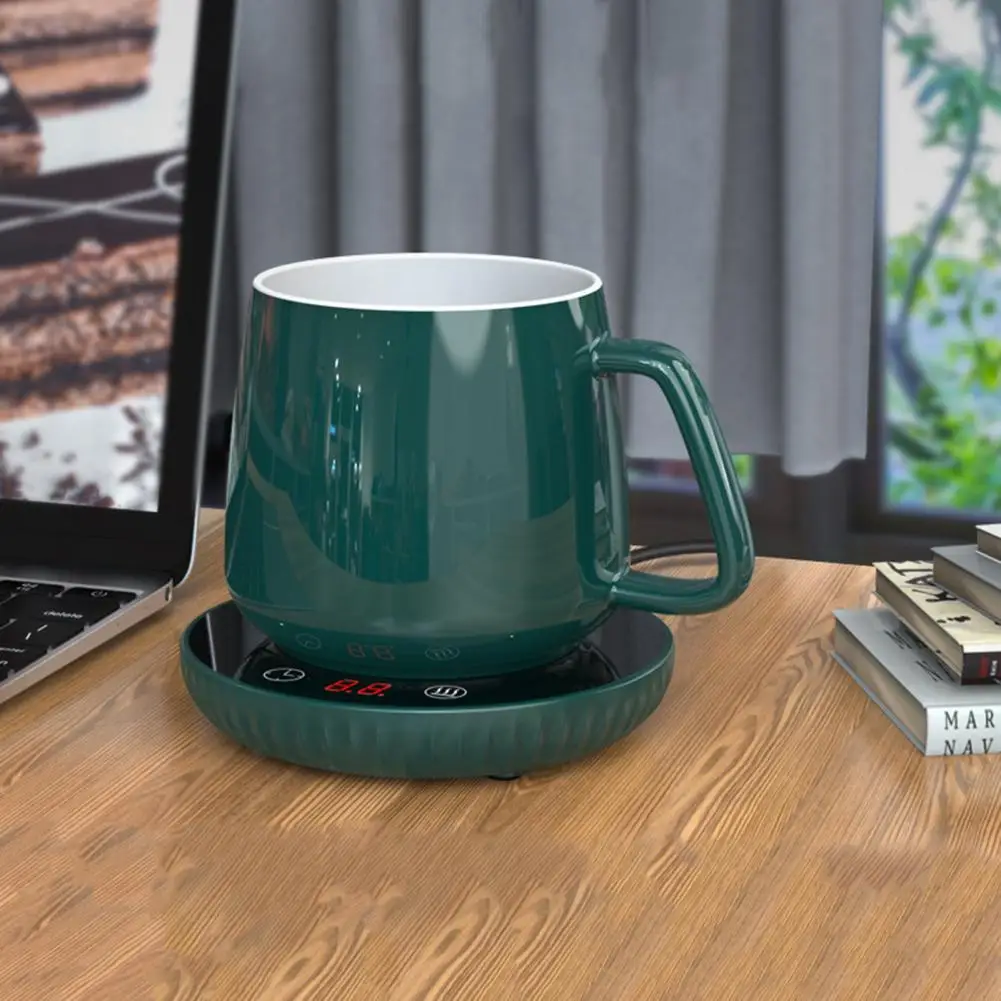 

Подставка для электрической чашки, нагревательный коврик с таймером, автоматическое отключение, водонепроницаемая термоподставка для кружки, термостатическая подставка с европейской вилкой