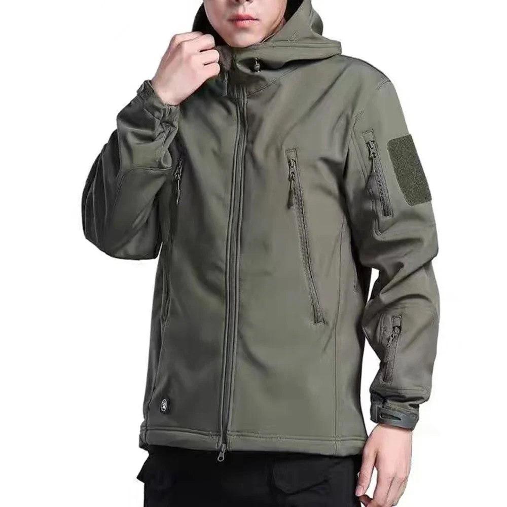 Men 5XL Jackets Pants SoftShell Hood Coat Tactical Suits