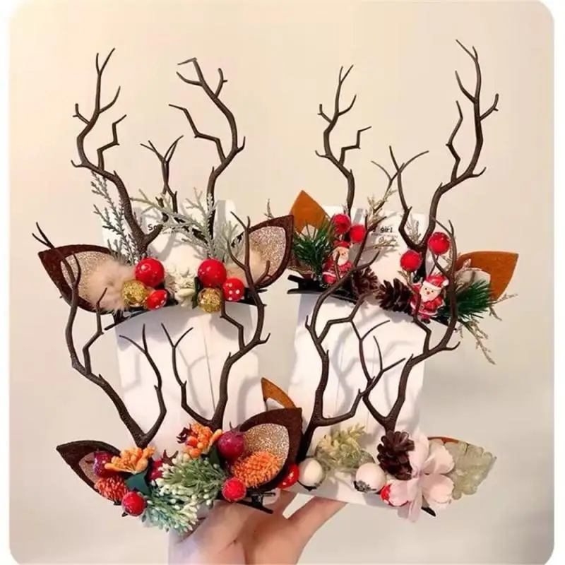 Christmas Hair Accessories Adult Childrens Antler Hairpin New Decorations Cute Hairpin Little Girl Headband Headdress Simul