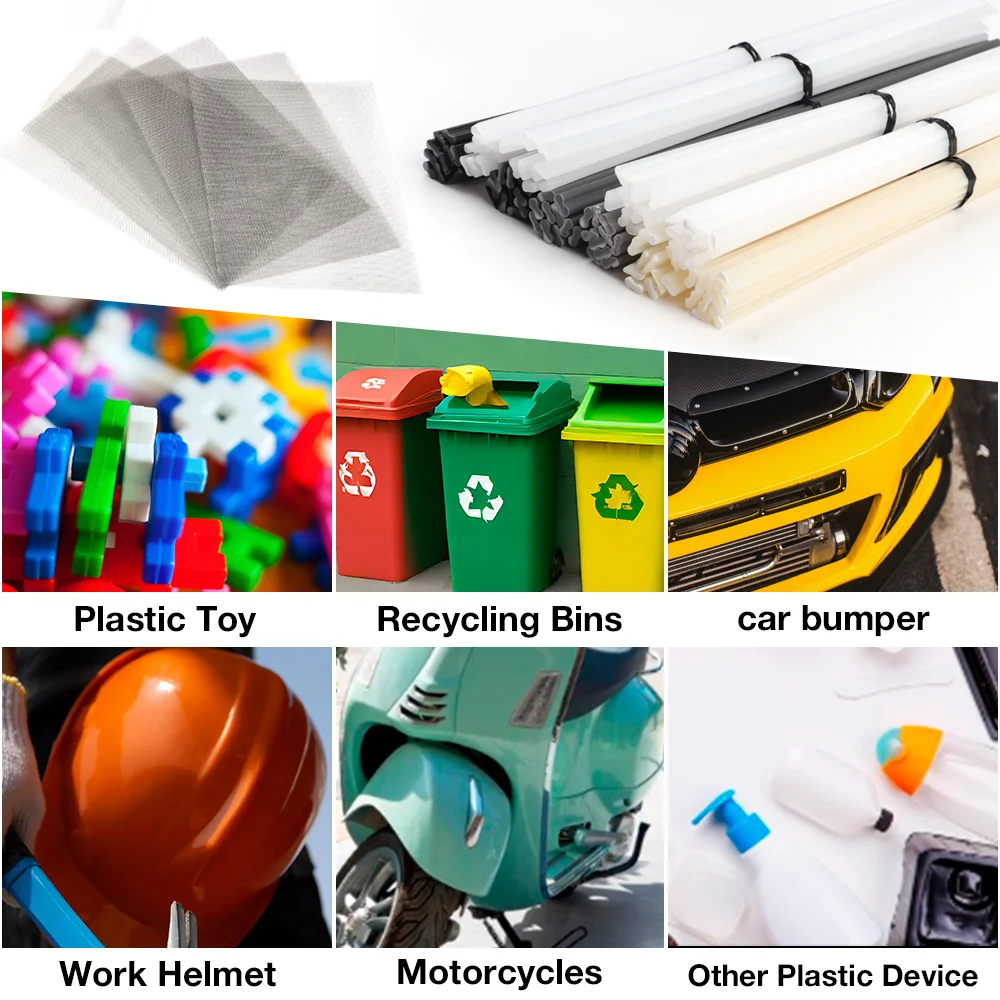 Plastic Welding Kit 55/110Pcs Plastic Welding Kit ABS PP PVC PE Plastic Welding Rods 304 Stainless Steel Repair Mesh Car Bumper Repair Tool