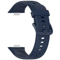 Premium Silicone Band with Tempered Glass Screen Protector & Plating Cover Case for Huawei Watch Fit 3 (2 Midnight blue)