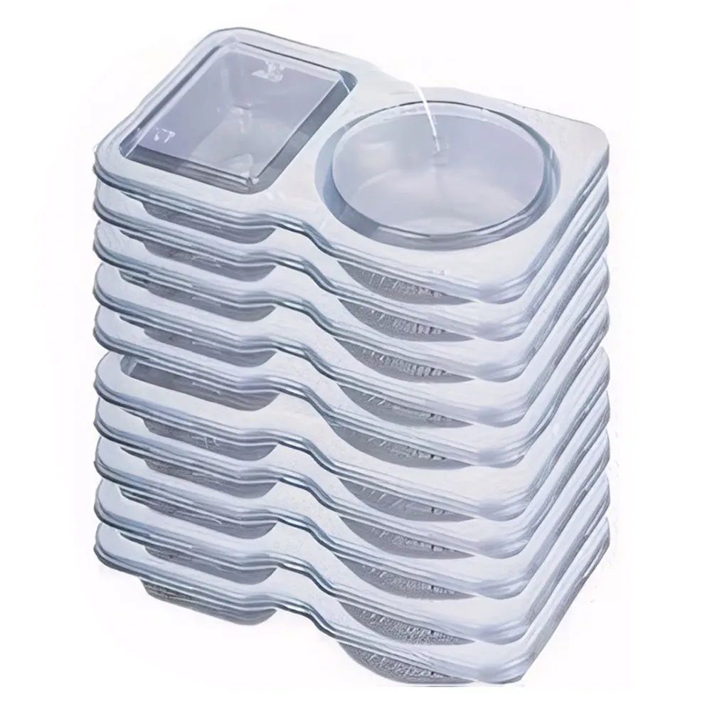 Double Compartment Transparent Dressing Containers Reusable Stackable Storage Snack Containers Disposable for Home School