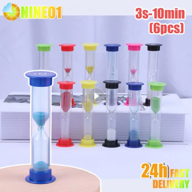 Hourglass 30S/1/2/3/5/10Minutes Sand Timer Clock Desktop Ornament 6Pcs
