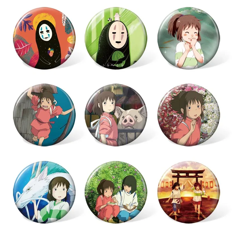 

9pcs/set Anime Spirited Away Cosplay Badge No Face Man Characters Brooch for Clothing & Accessories