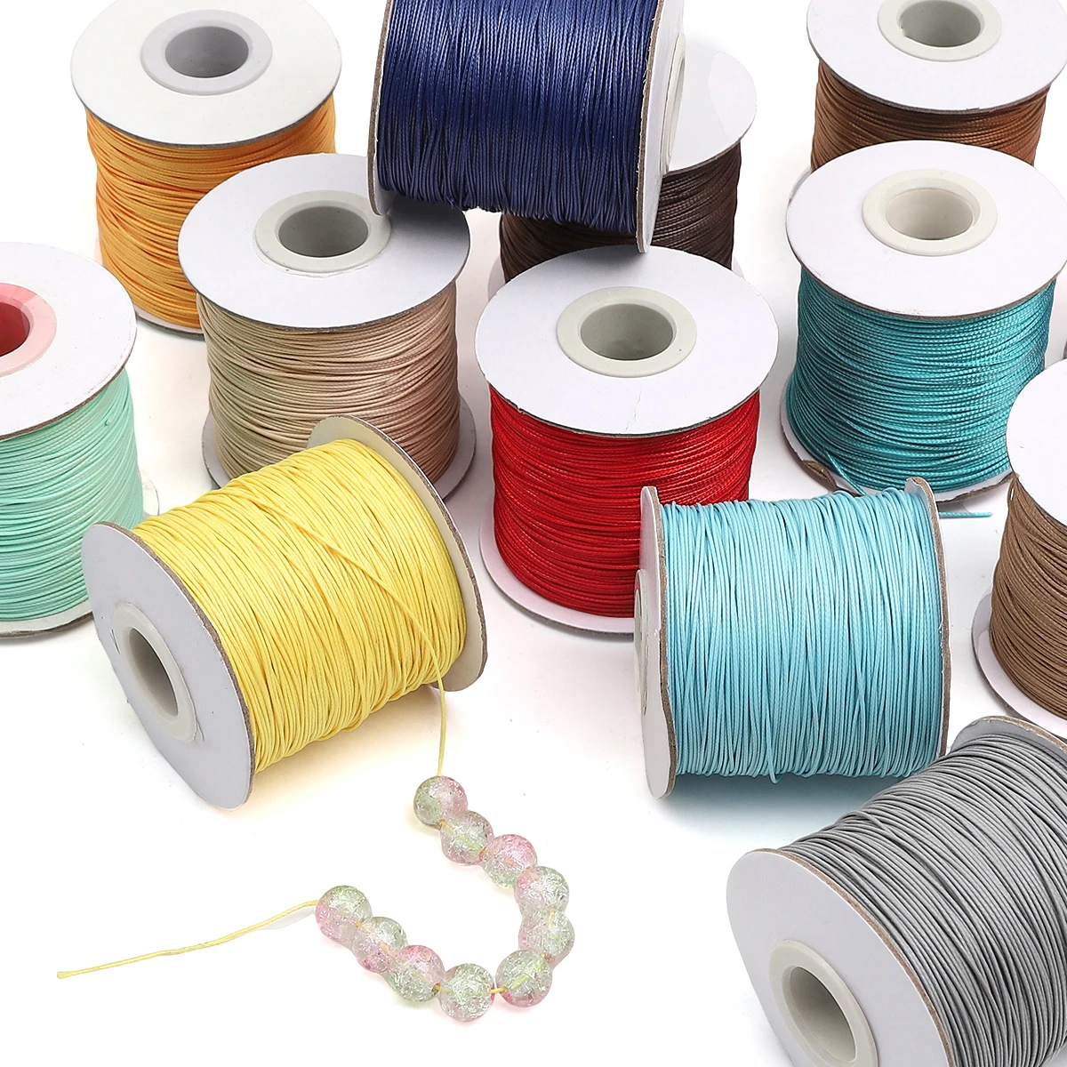 10m/lot Korean Waxed Cotton Cord Waxed Thread Cord String Strap Necklace Rope Bead For DIY Bracelet For Jewelry Making Findings 2