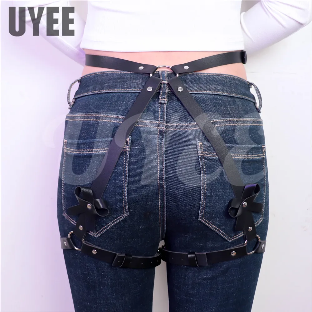 Description Picture 6 of itemGothic Thigh Leather Harness Women Sexy Lingerie Leg Punk Stockings Straps Harajuku Adjustable Erotic Bdsm Bondage Garter Belts