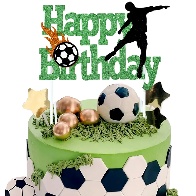 6 Decorazioni Per Torta A Tema Calcio: Cake Topper Con Giocatori E Palloni, Perfetti Per Feste Di Compleanno E Eventi Sportivi Per Ragazzi. Kit Completo Con Stecchini E Nastro.