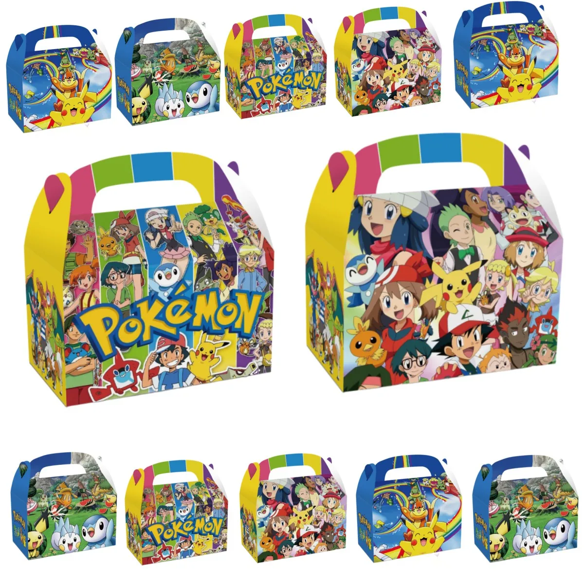 12/24/36 Pokemon Birthday Decoration Pikachu Paper Gift Box Cartone Candy Box Kids Favor Baby Shower Event Party Gift Supplies