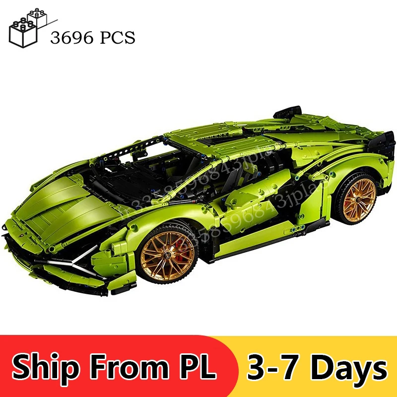 3696Pcs Technical Lambos Moc Super Car Model Building Blocks