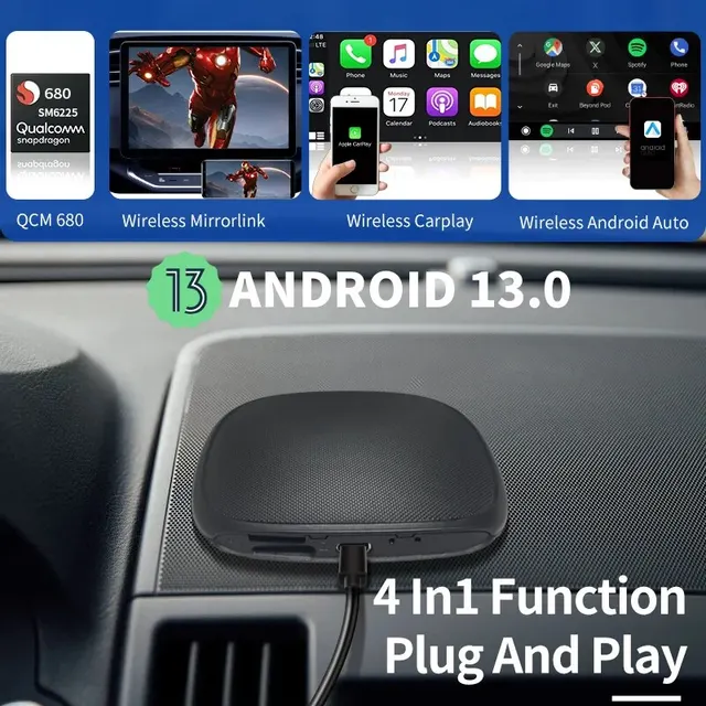 Mini Carplay Ai Box Android 11 Tv Box Wireless Carplay Android Auto Qcm  6125 Lte Wifi Method Play Store Streaming Box For Car - Temu