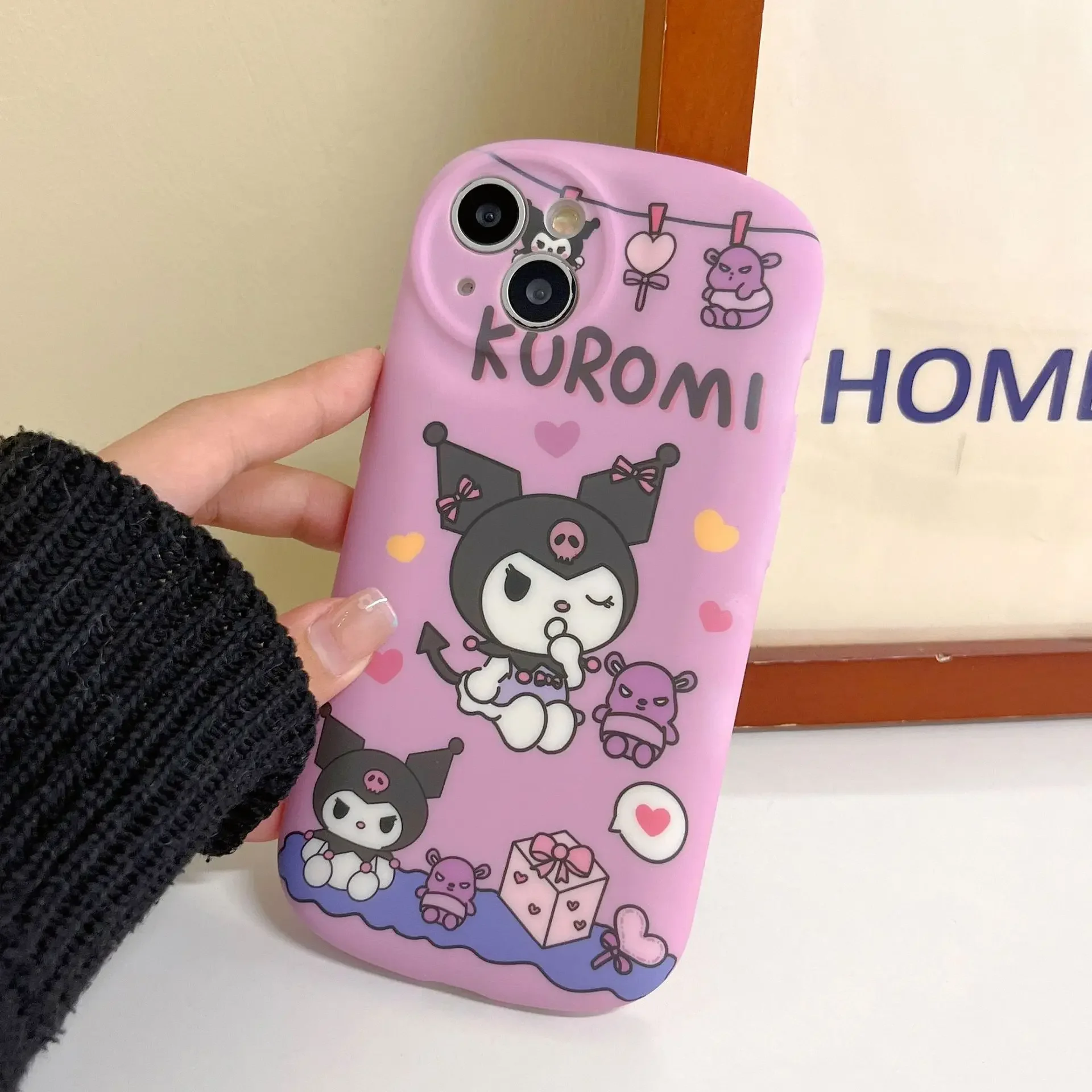

Cartoon Demon Kuromi Phone Case For Apple iPhone14pro max 13 12 11 X XR XSMax Kawaii Camera Protection Shockproof Silicone Cover