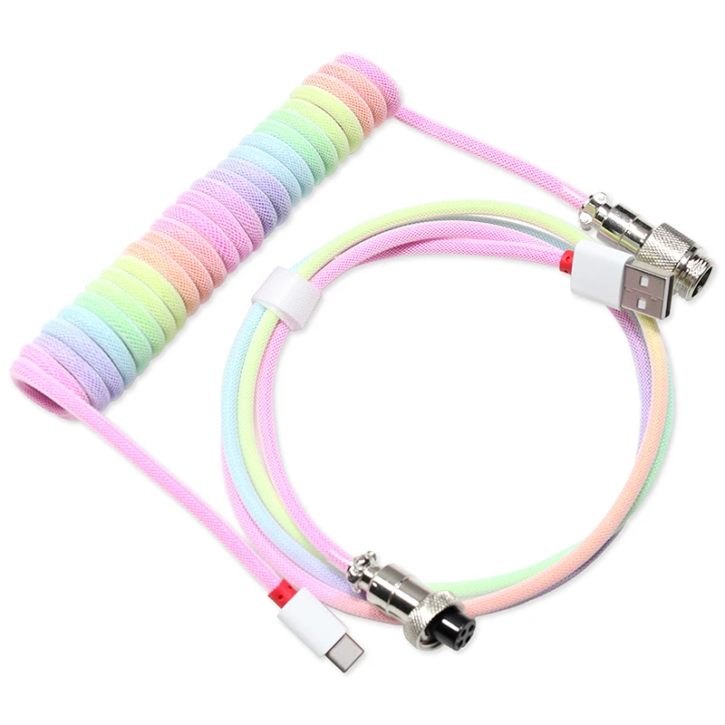 Cable De Teclado USB En Piral Tipo C, Cable De Teclado Mecánico, Aviador De Ordenador De