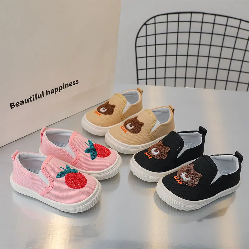 Casual Cute Cartoon Slip On Low Top Loafer Shoes For Baby Boys