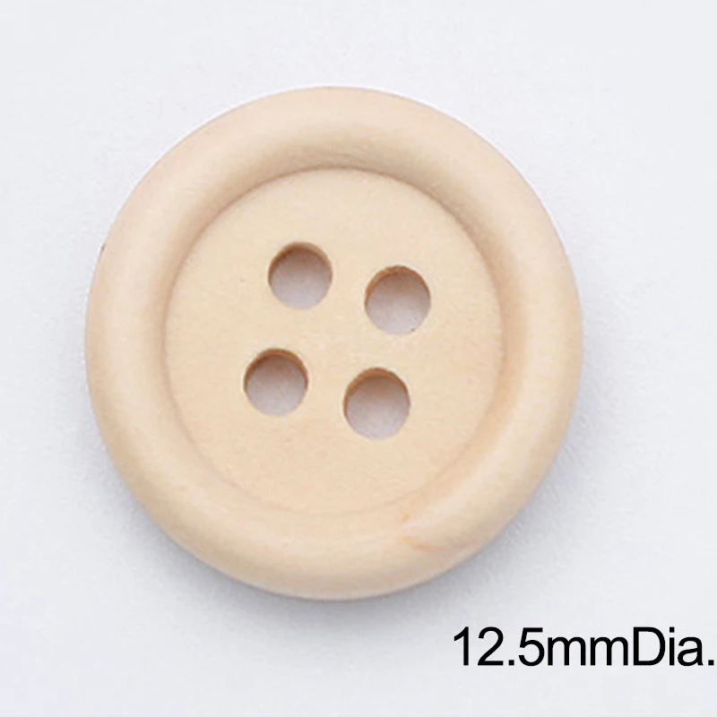 100PCs 11.5/12.5/15/20mm 라운드 4 구멍 홈 의류 바느질 키트 액세서리에 대 한 나무 단추 DIY 인형 옷 바느질 공예