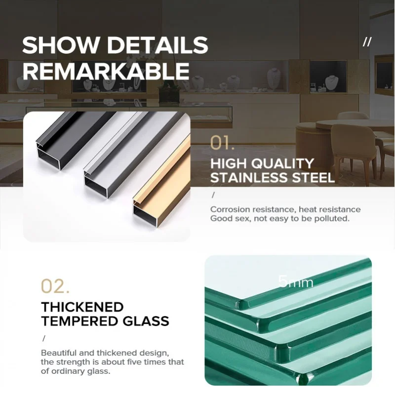 Custom Luxury Shopping Mall Counter 3D Led Eyeglasses Jewelry Watch Store Display Glass Showcase Cabinet