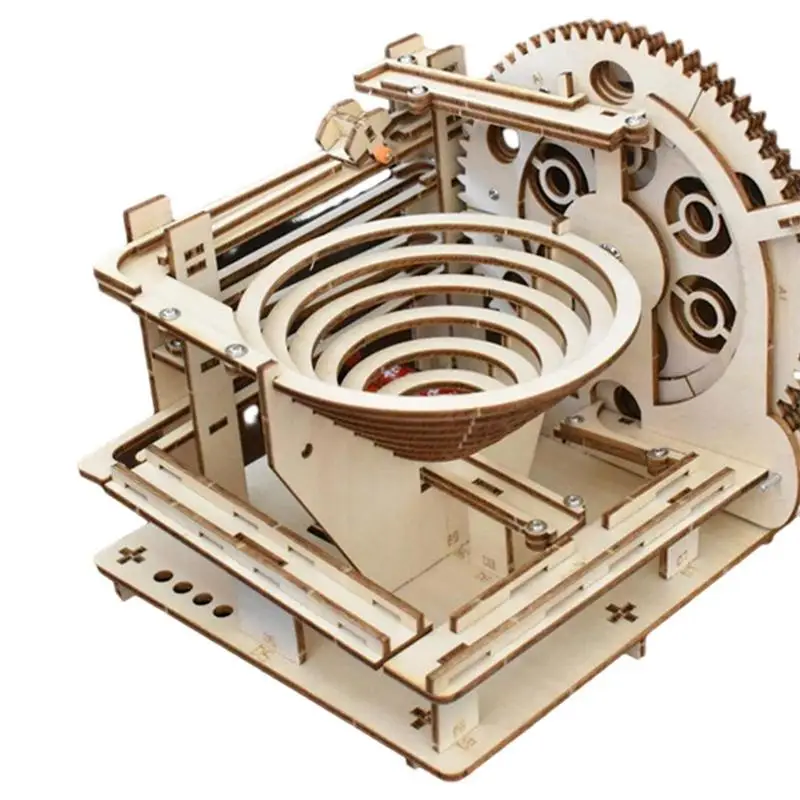 3D Wood Puzzle Block Toys Mechanical Gear Engineering Kit Handmade Building Blocks For Home Decor Gifts For Him 3d wood puzzle block toys mechanical gear engineering kit science and technology wooden electric track roller ball gifts for