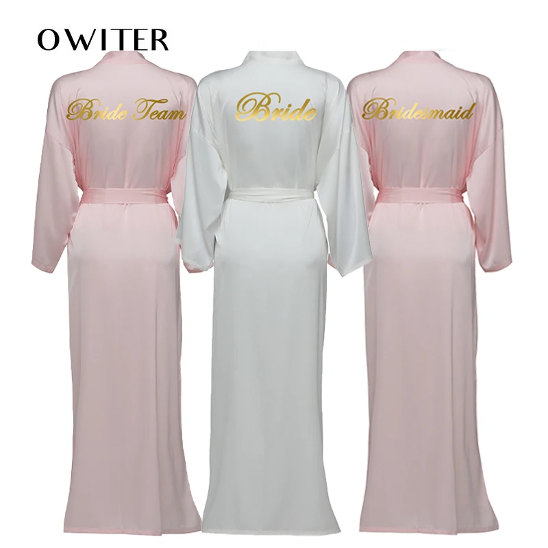 

Satin Chiffon Robes Long Robes Long Sleeve Light Pink Bridesmaid Robes Bride Robe Women Wedding Bathrobe Bridal Robes