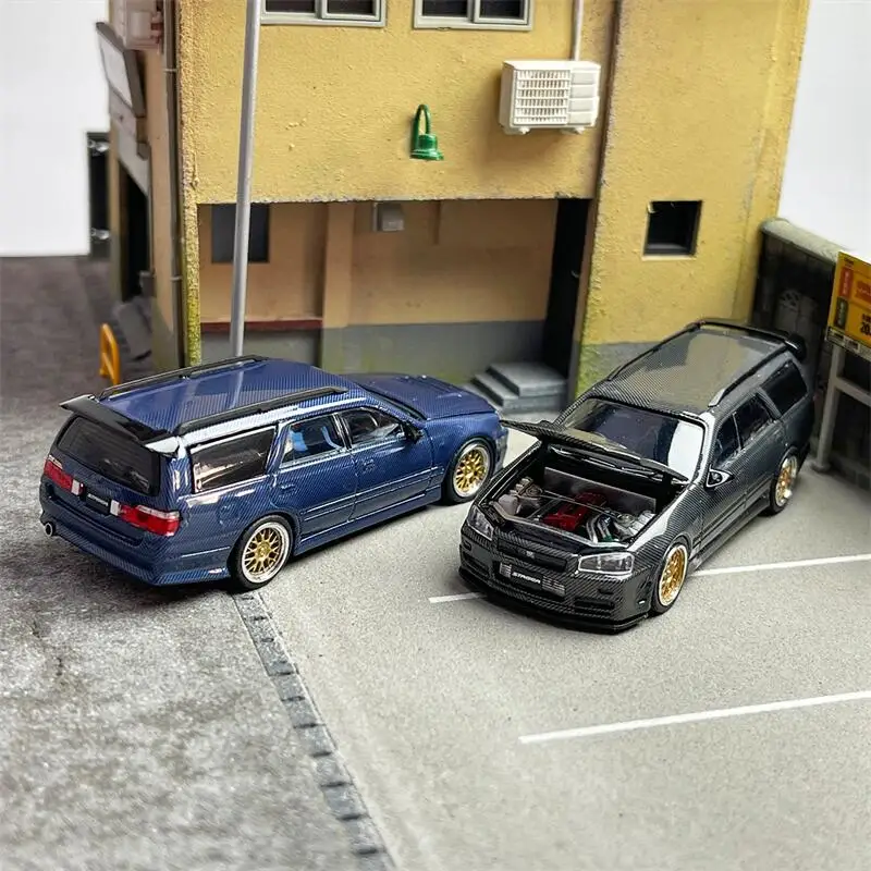 ミニカー 1/64 ZOOM Stagea R34 260RS Blue Carbon Nissan-Stagea-WC34-260RS-blue-
