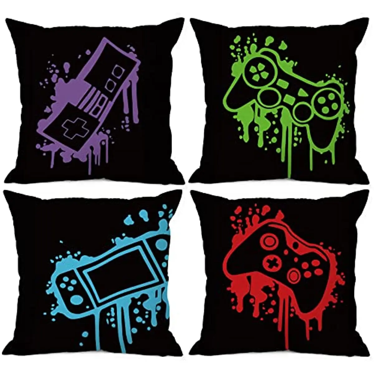 

Video Game Controller Pillowcase Teen Play Game Throw Pillow Cover Pillow Case 18x18 Inch Sofa Boy Room Playroom Home Decoration