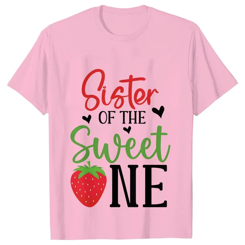 Sweet One Strawberry Birthday Party T-shirt Casual Top T Shirt Family Matching Girls 1st Birthday Graphic Adult Kids Tee T-Shirt 5