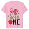 Sweet One Strawberry Birthday Party T-shirt Casual Top T Shirt Family Matching Girls 1st Birthday Graphic Adult Kids Tee T-Shirt 5