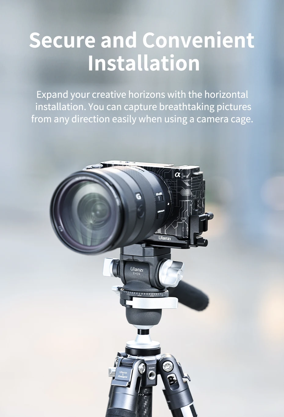 EH09 Inverted Ball Head for Tripod Arca-Swiss Compatible Support Vertical&Horizo