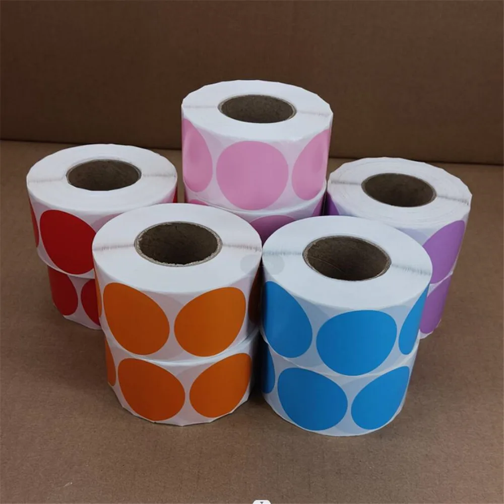 3cm 1000stickers,round Thermal Label Sticker,colorful thermal paper sticker