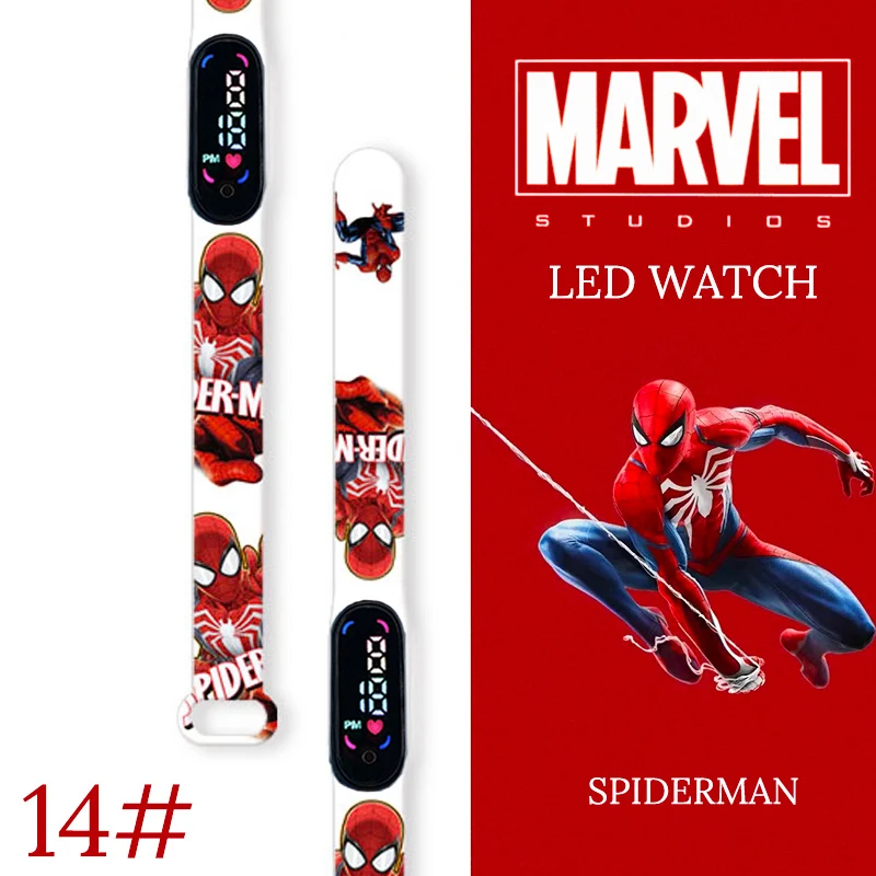 Disney Spiderman Kid 'S Horloges Kind Sport Polsband Waterdicht Kinderen Digitale Horloge Jongens Led Klok