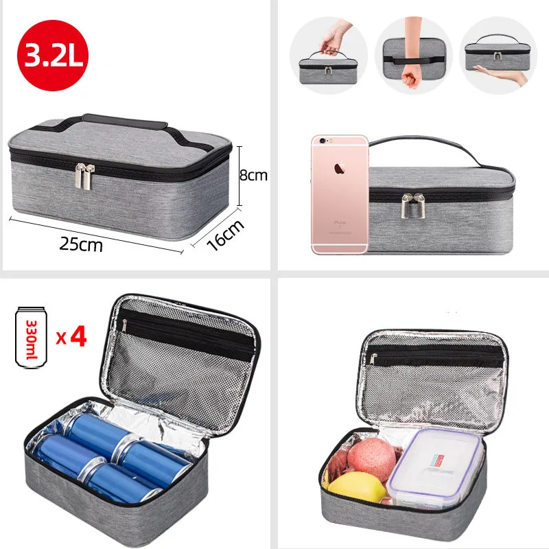 Portable Cooler Lunch Bag for Kids School Food Container