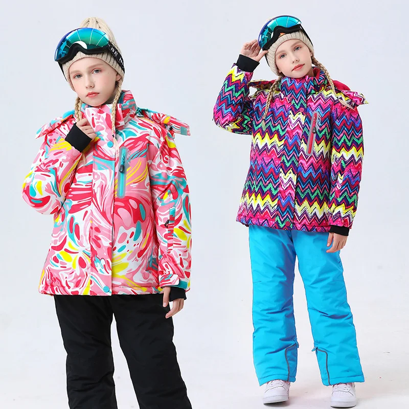 Children clothing Set Thermal Ski Suit Waterproof Pants Jacket Boy Girl Winter Sports Windproof 2pcs
