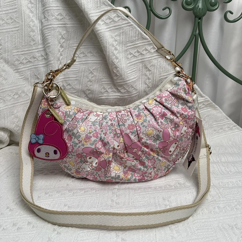 

Kawaii Sanrio аниме My Melody Милая мультяшная персонажа принт нейлон одно плечо Портативная сумка через плечо подарки для девочек