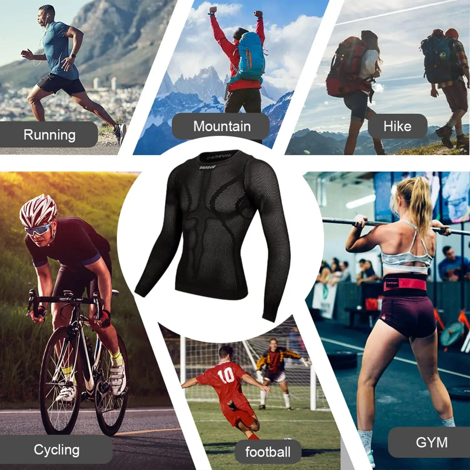 Cycling underwear seamless compression full sleeve breathable MTB road bike full sleeve vest