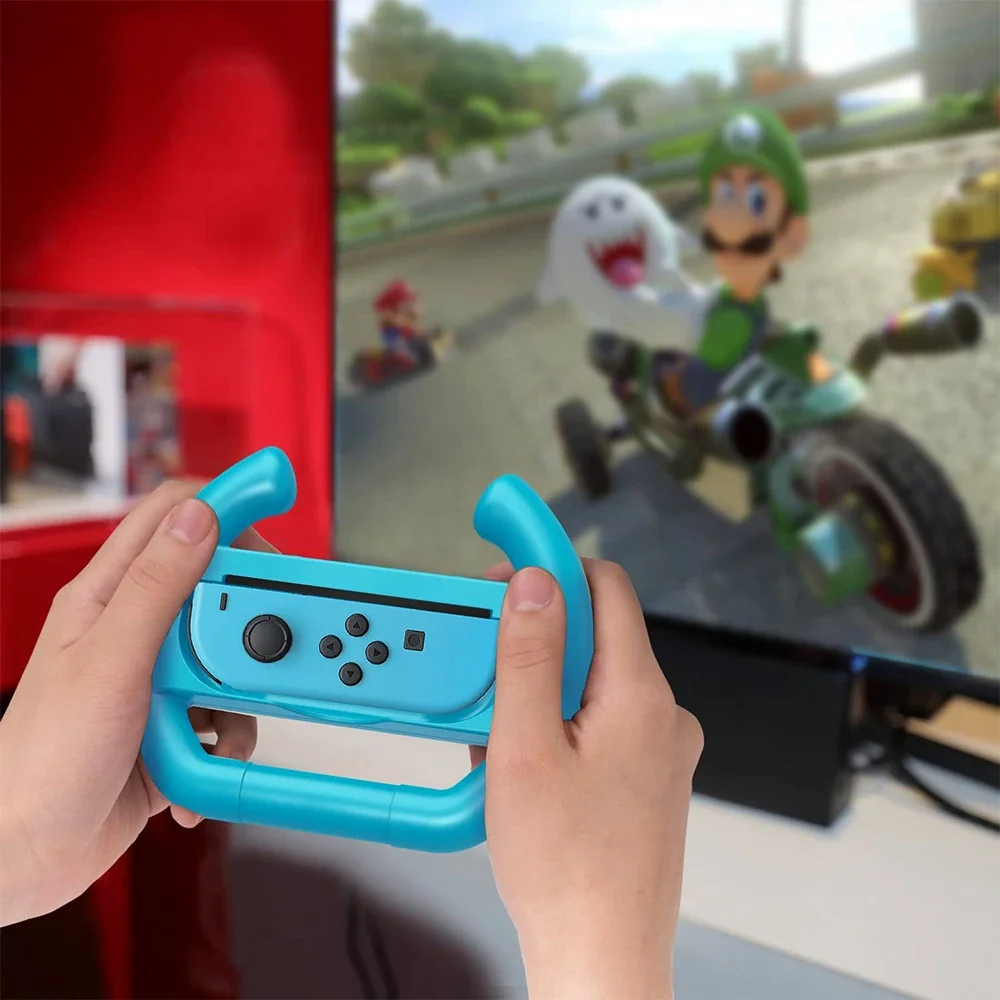 Impugnatura per volante da corsa da gioco 2 pezzi per Nintendo Switch OLED Joy con Controller Grip ruote da corsa accessori per Gamepad