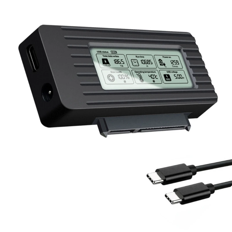 USB3.1 외부 드라이브 인클로저 HDD 캐디 디스크 케이스 2.5 3.5인치 HDD용 HDD 리더 LED 디스플레이 QXNF