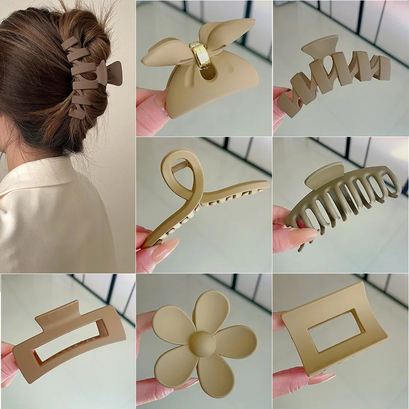 

Big Plastic Hair Claw Clips for Women Hair Accessories Trend Korea Geometric Flower Cross Large Crab Clip Hairgrip Free Shipping