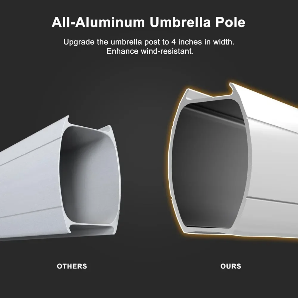 10' X 13' Patio Umbrella Outdoor Rectangle Umbrella, Large Cantilever Umbrella Windproof Offset Umbrella,Heavy Duty Sun Umbrella 4