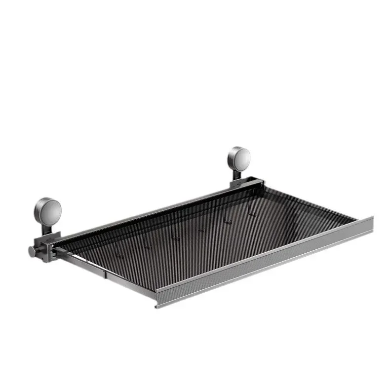 Bathroom Suction Cup Telescopic Bath Towel Rack, Invisible Folding Towel Rack, No-Punch Shelf