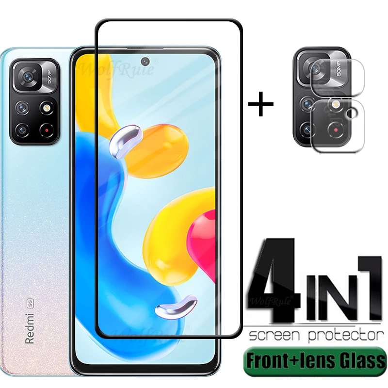 4-In-1 Per Redmi Note 11S 5G Glass Xiaomi Redmi Note 11S 5G Glass 9H Full Cover Screen Protector Per Redmi Note 11S Lens Glass