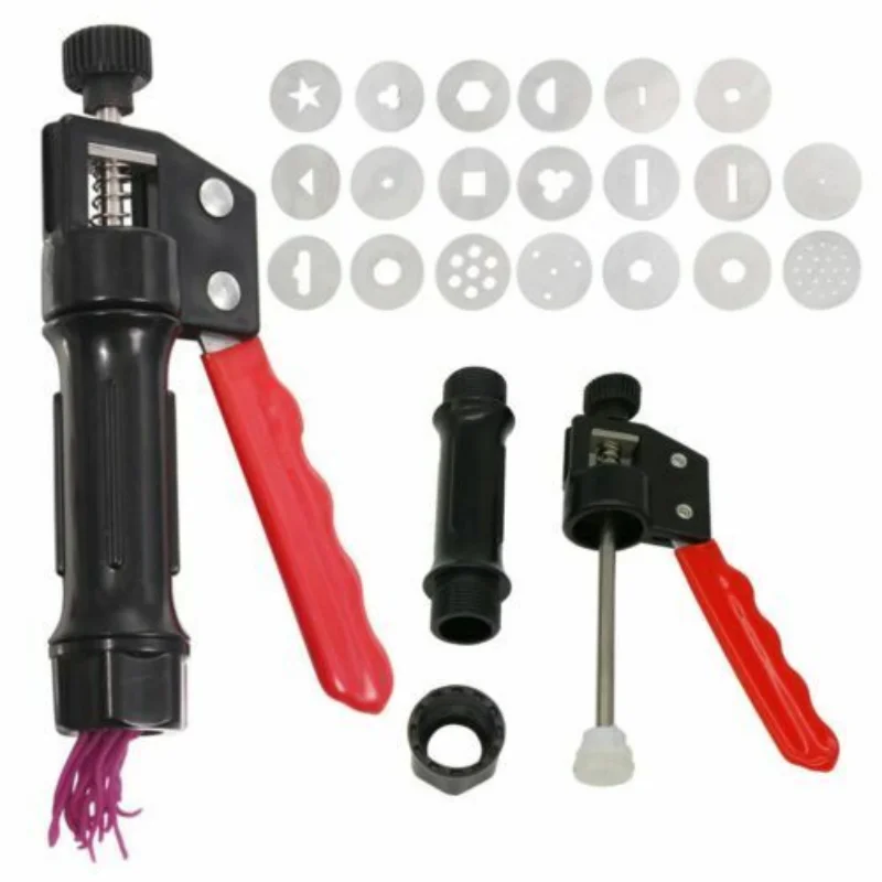 Clay Extruder Hand-Held Soft Clay Extruder with 20 Different Nozzles As Decorative Auxiliary Art Modeling Pottery Tool