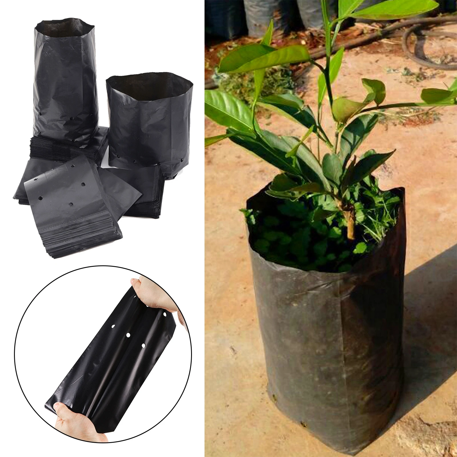 Sacs De Pépinière En PE Avec Trous Respirants, épais, Sacs De