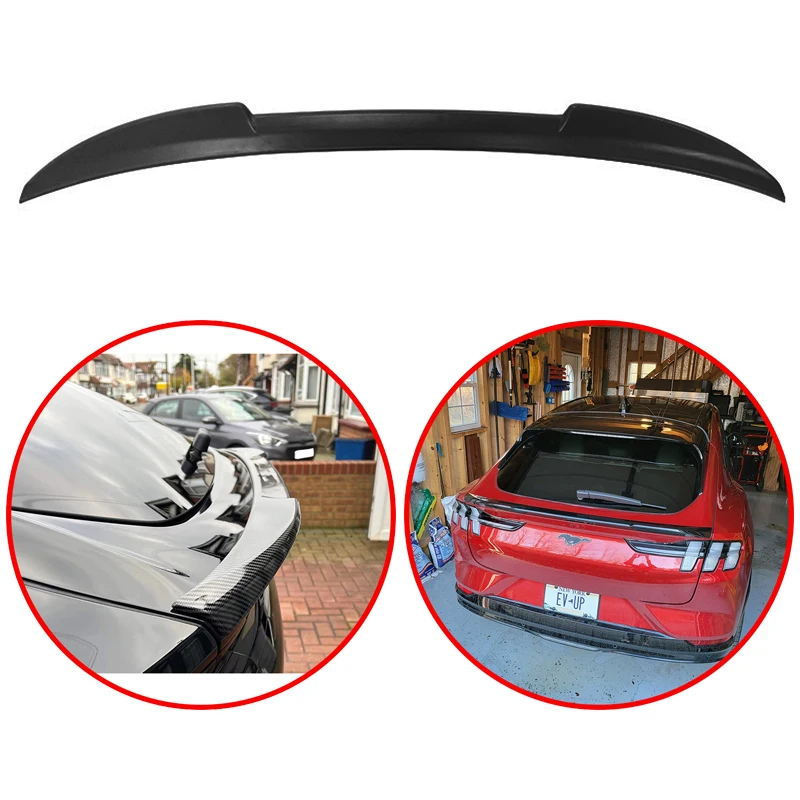 Für Ford Mustang Mach-E Mach E 2021 ab 2022, hochwertiger ABS-Heckspoiler, glänzend schwarz oder Carbonfaser-Look, Body Kit – Detail 1