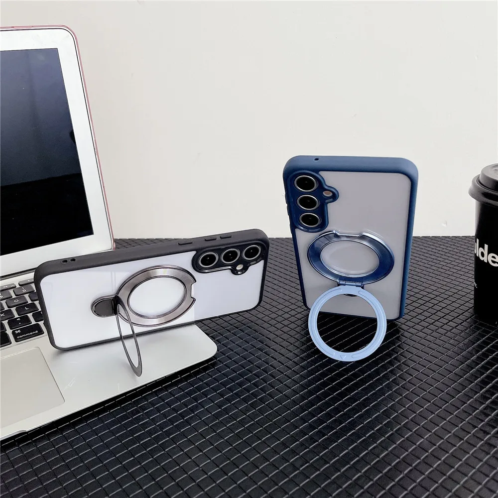 Luxury Magnetic Bracket Clear Acrylic Stand Phone Case