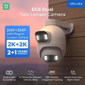 IMILAB Outdoor Surveillance Camera Dual Lens 360° PTZ Camera Colour Night Vision WiFi/LAN 7/24 Work EC6 Dual With MiHome App 1