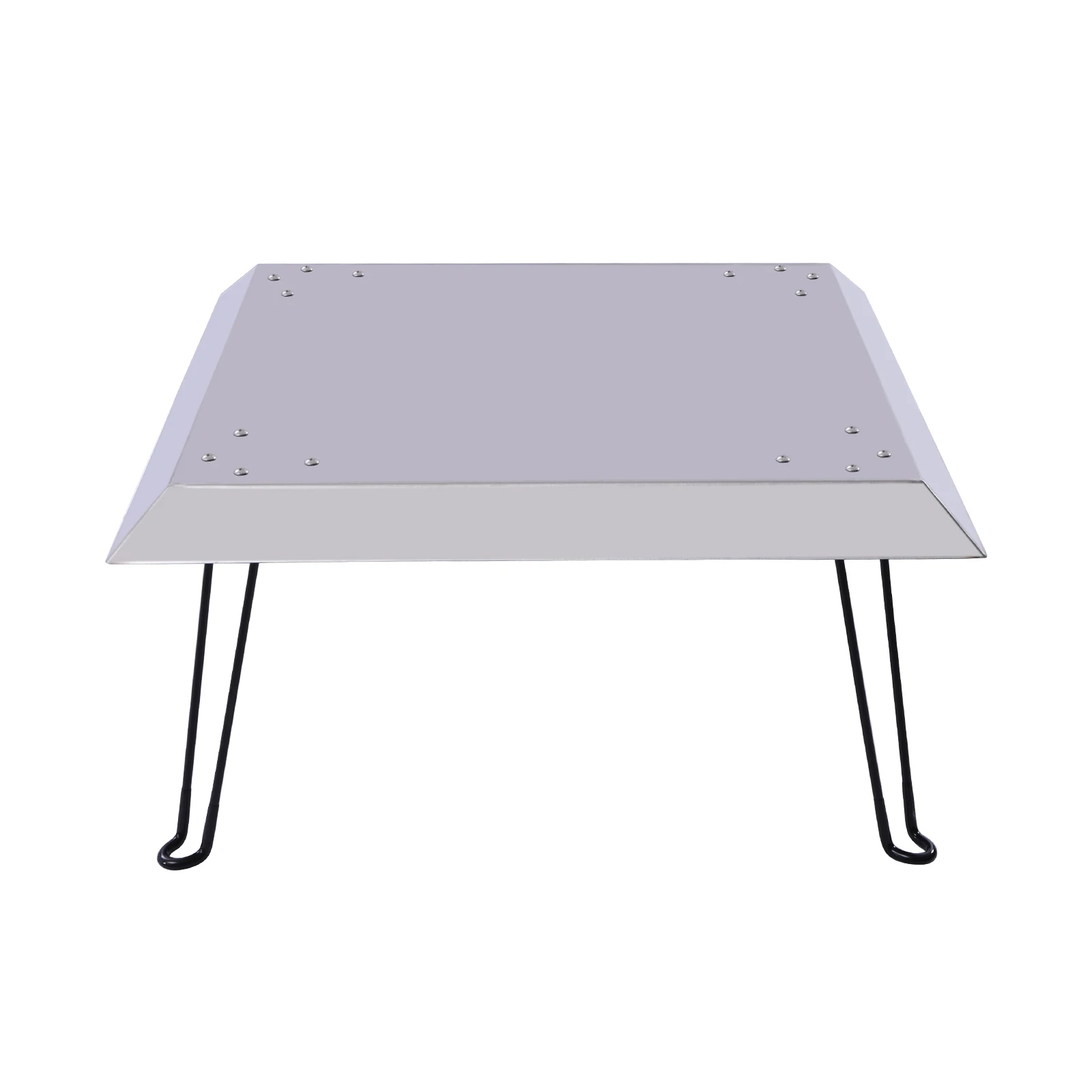 Feuerstellen-Hitzeschutz 25x25x12 Zoll, Edelstahl-Hitzeschutzschild mit klappbaren Beinen & Griff für den Außenbereich, Silber – Detail 10