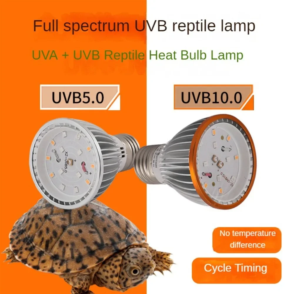 Repitle Heat Lamp,Sunlamp LED Amphibians Basking Bulbs,UVA/UVB Baking Lamp Bulb UVB10.0 for Turtle Climbing Pet Lizard Chicken